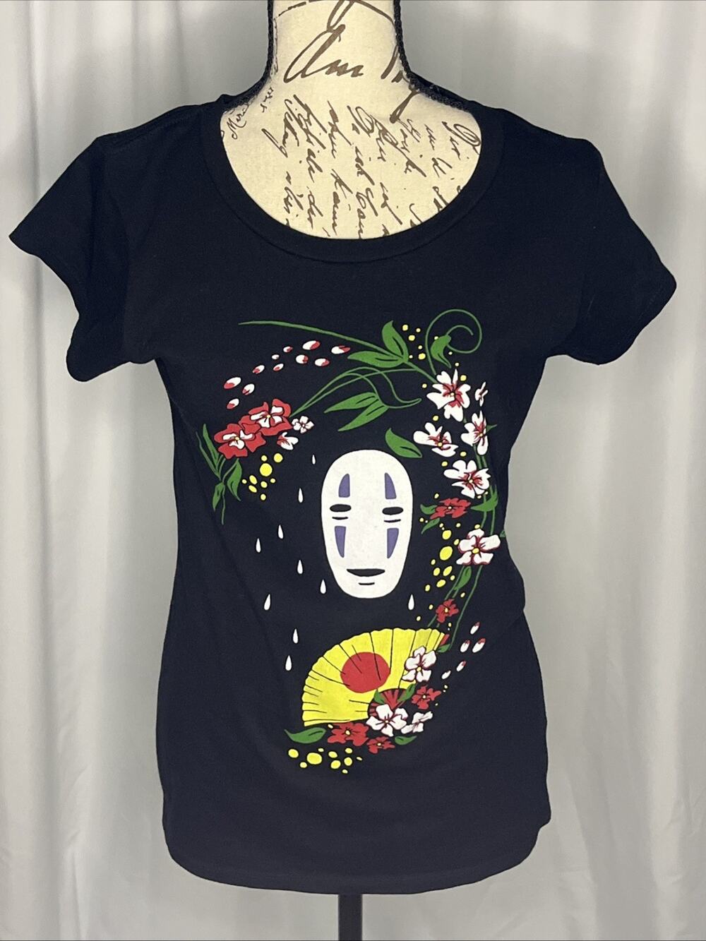 Studio Ghibli Spirited Away Black Graphic T Shirt Juniors Size Large